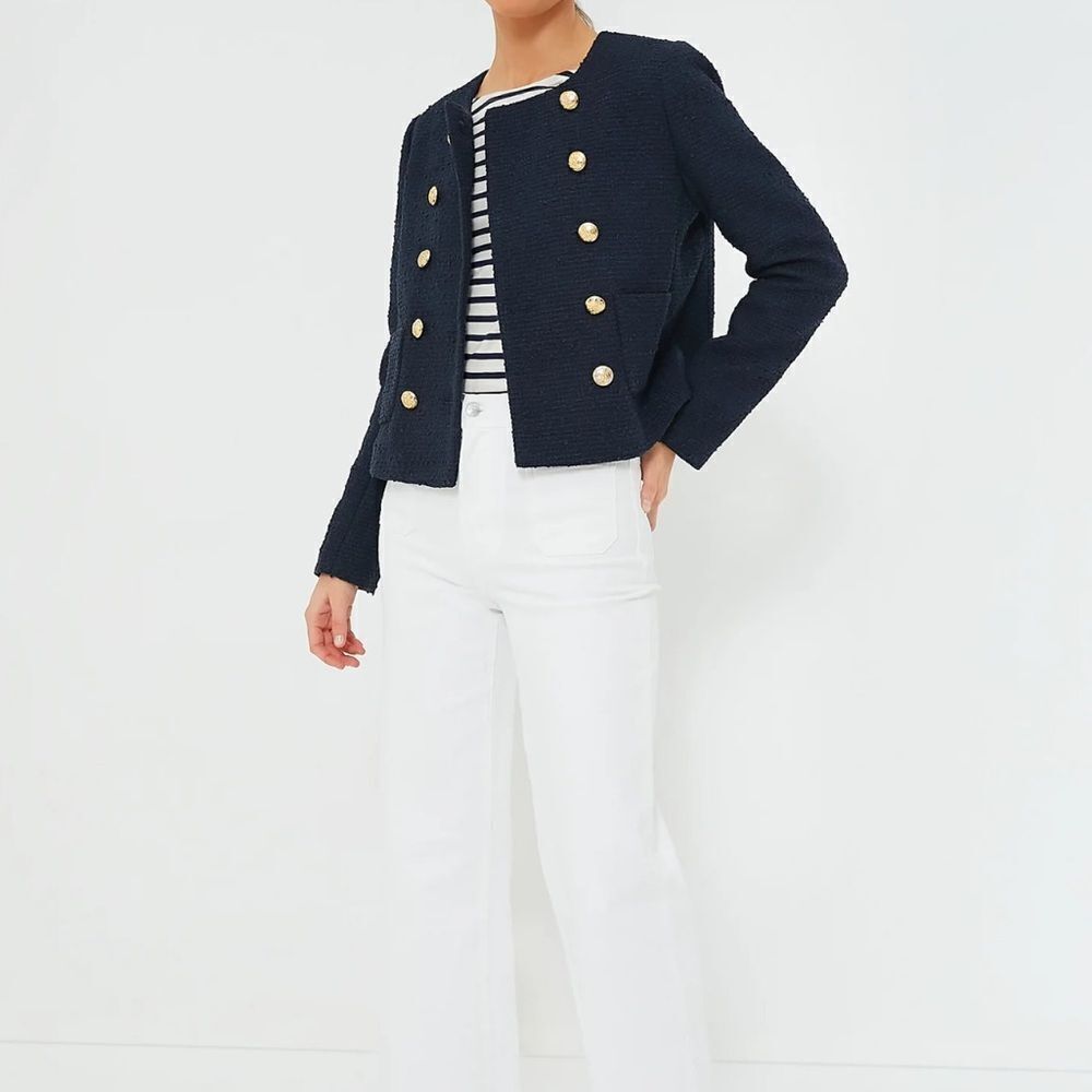 TUCKERNUCK Navy Tweed Marais Jacket size medium NWT - Picture 5 of 12